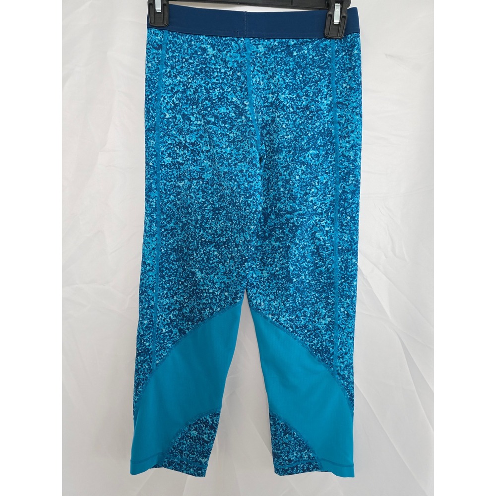 Nike Pro Dri Fit Womens Blue Speckle Print Capri Leggings XL‎ Athletic Workout